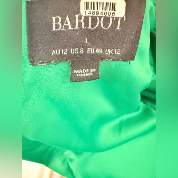 Bardot Alessia Emerald Sequin Long Sleeve Mini Dress - Picture 14 of 16